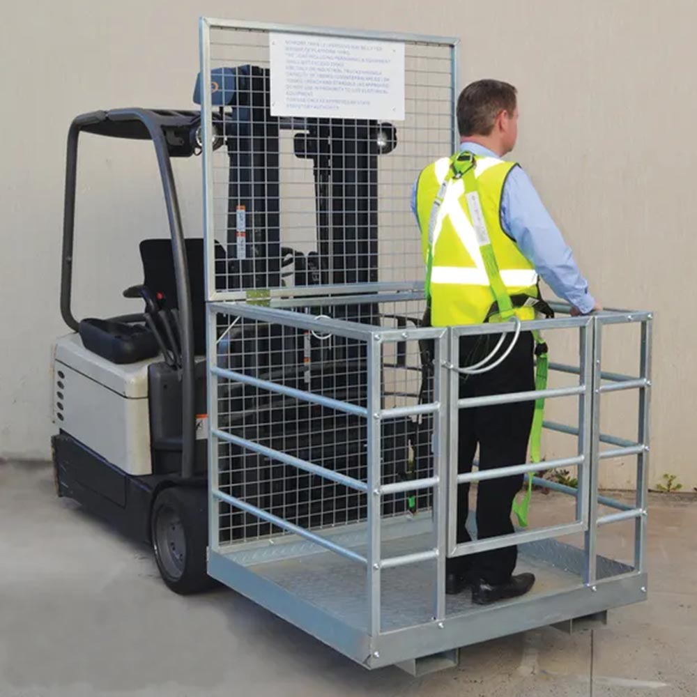 2 Person forklift platform safety cage details